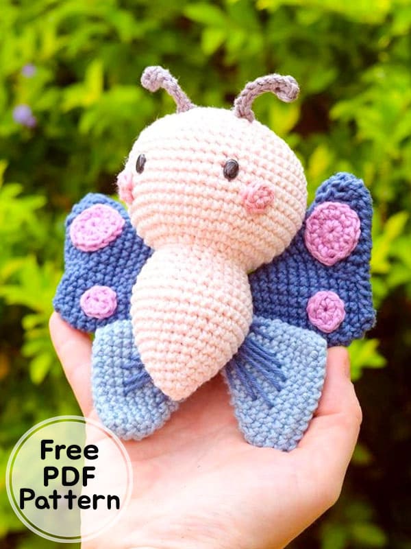 Crochet Butterfly and Bee PDF Amigurumi Free Pattern