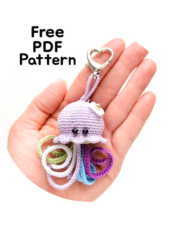Crochet Jellyfish Keychain Amigurumi Free PDF Pattern