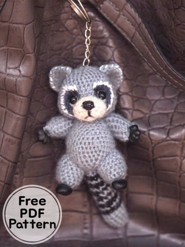 Crochet Raccoon Keychain Amigurumi Free PDF Pattern