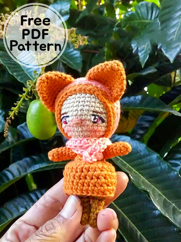 Baby Fox Crochet Doll PDF Amigurumi Free Pattern