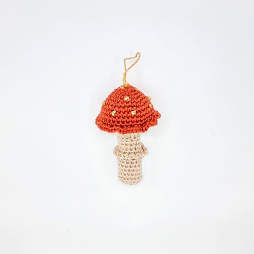 Crochet Mushroom Ornament Amigurumi Free Pattern