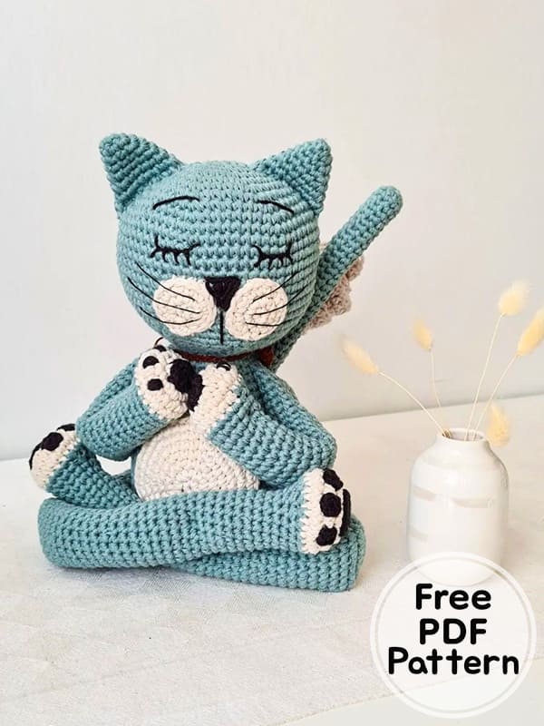 Crochet Yoga Cat Amigurumi Free PDF Pattern