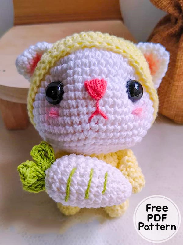 Cute Kawaii Cat Free Amigurumi PDF Pattern
