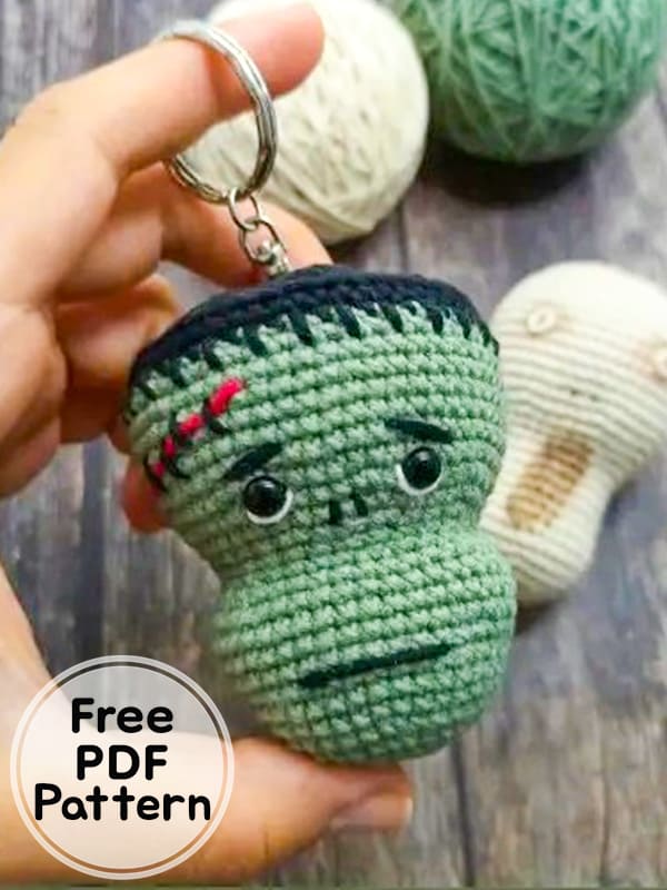 Frankenstein Crochet Keychain PDF Free Pattern