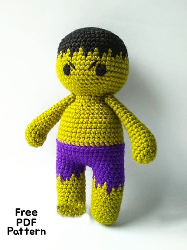 Hulk Crochet Doll Amigurumi Free PDF Pattern
