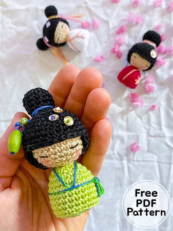 Kokeshi Crochet Doll Amigurumi PDF Free Pattern