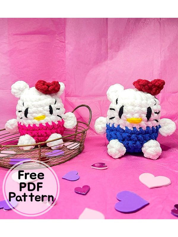 Little Hello Kitty Amigurumi Free Crochet PDF Pattern