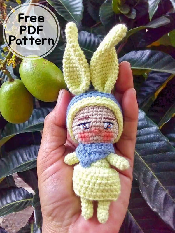 Mini Bunny Crochet Doll PDF Amigurumi Free Pattern