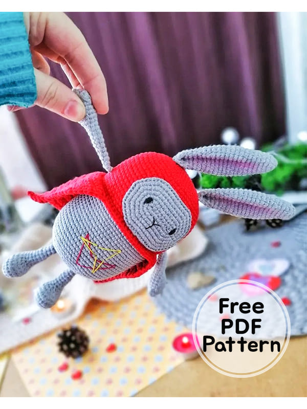 Red Hood Bunny Amigurumi Free Crochet PDF Pattern