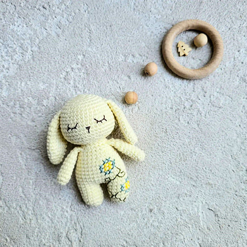 Sleeping Crochet Bunny Amigurumi Free PDF Pattern