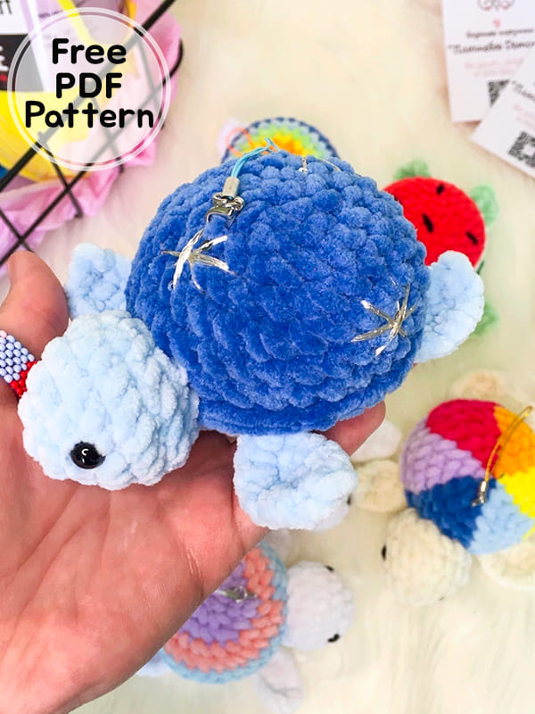 Turtle Amigurumi Keychain Free Crochet PDF Pattern