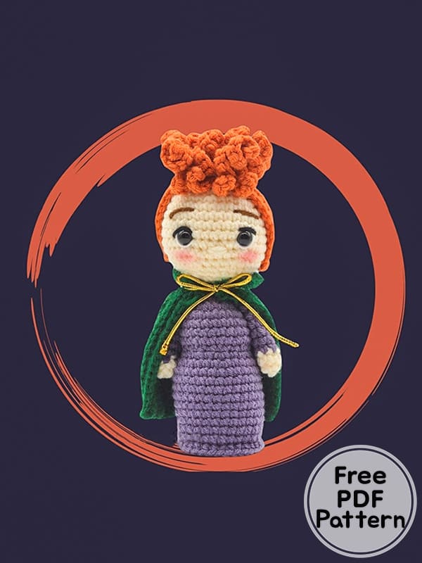 Winnie Sanderson Crochet Doll Amigurumi PDF Free Pattern
