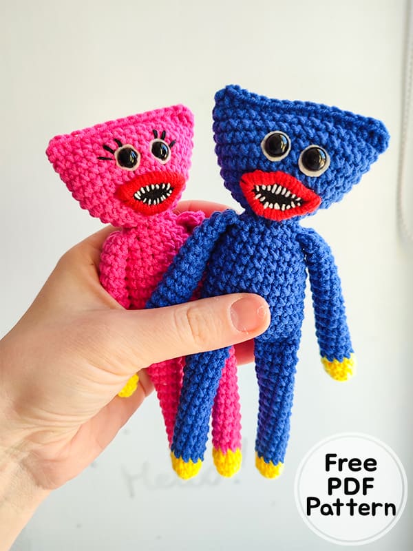 Huggy Wuggy Crochet Keychain Amigurumi Free Pattern