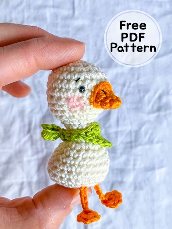 Tiny Crochet Duck Amigurumi Free PDF Pattern