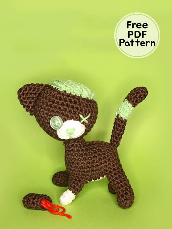 Zombie Crochet Cat Amigurumi Free PDF Pattern