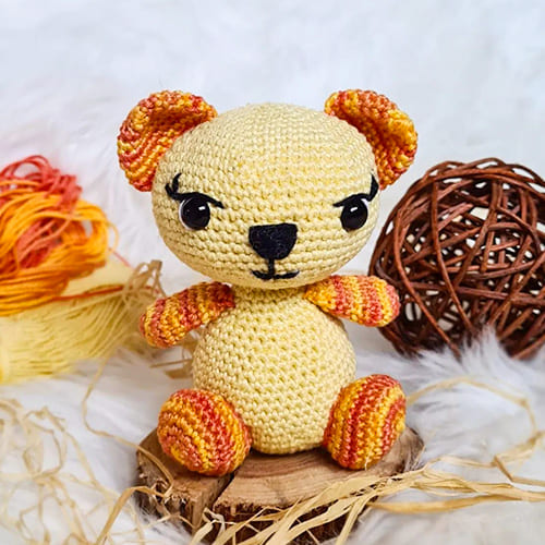 Colorful Teddy Bear Crochet Amigurumi PDF Free Pattern