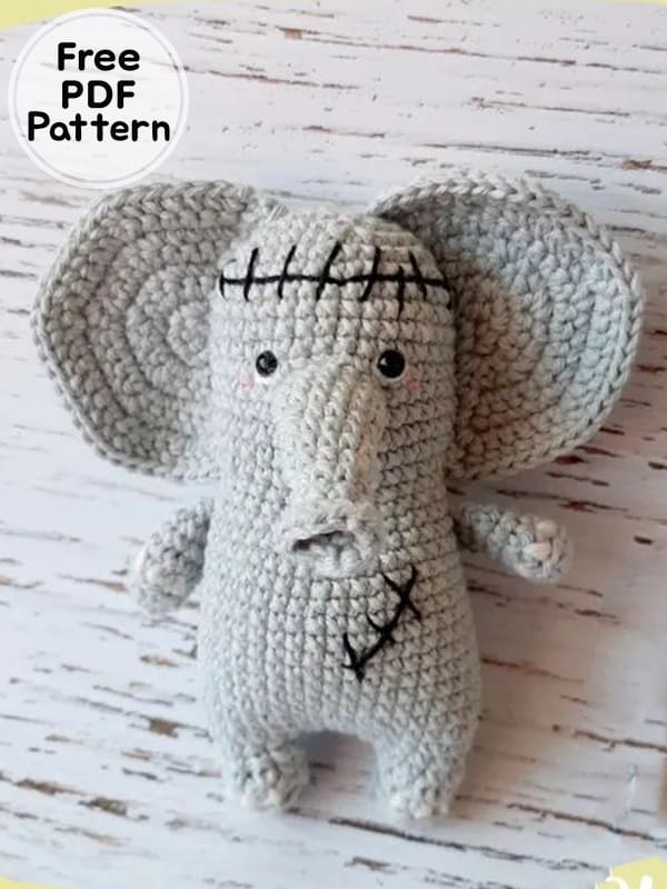 Crochet Elephant Amigurumi Halloween PDF Free Pattern