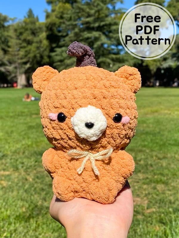 Pumpkin Crochet Kawaii Bear Amigurumi Free Pattern