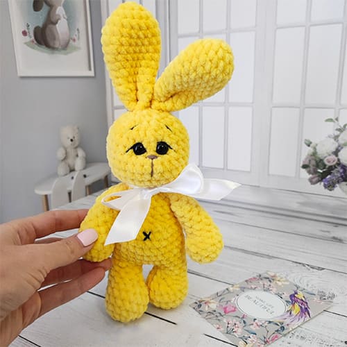 Yellow Plush Crochet Bunny Amigurumi Free Pattern