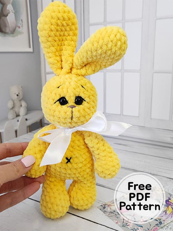 Yellow Plush Crochet Bunny Amigurumi Free Pattern