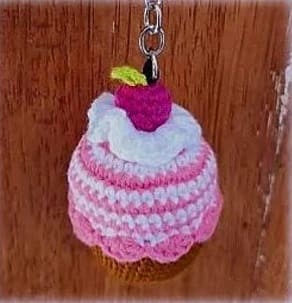 PDF Crochet Cupcake Keychain Amigurumi Free Pattern