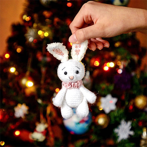Christmas Little Crochet Bunny Amigurumi Free Pattern