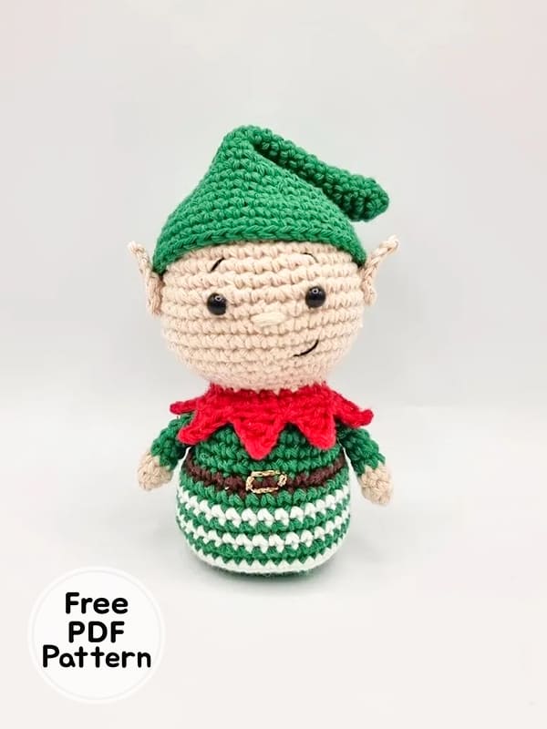 Crochet Ornament Elf Amigurumi Free PDF Pattern