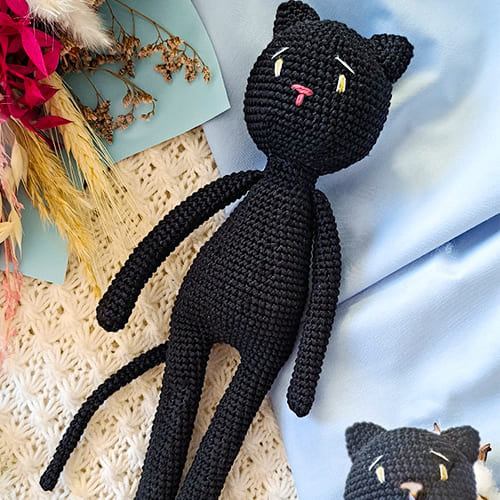 Crochet Black Cat Doll Amigurumi PDF Free Pattern