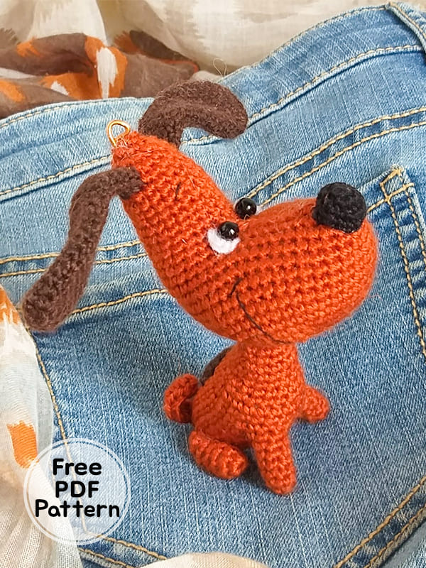 Crochet Keychain Dog Amigurumi PDF Free Pattern