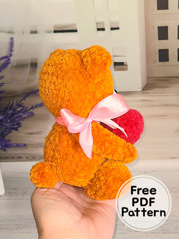 Crochet Teddy Bear Valentine Amigurumi Free Pattern