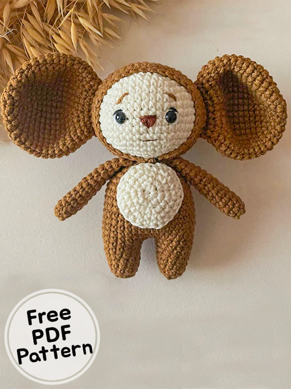 Cheburashka Crochet Monkey Amigurumi PDF Free Pattern