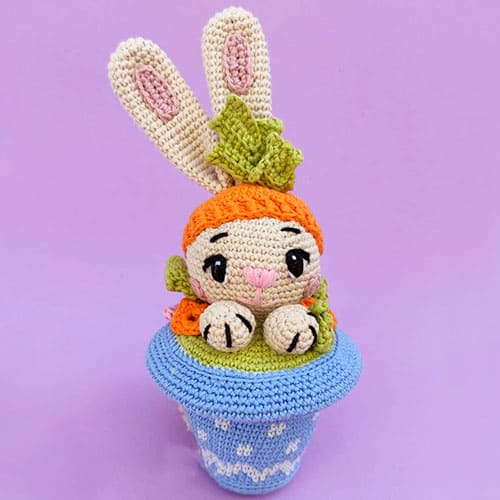 Crochet Bunny in Flowerpot Amigurumi Patterns Free PDF