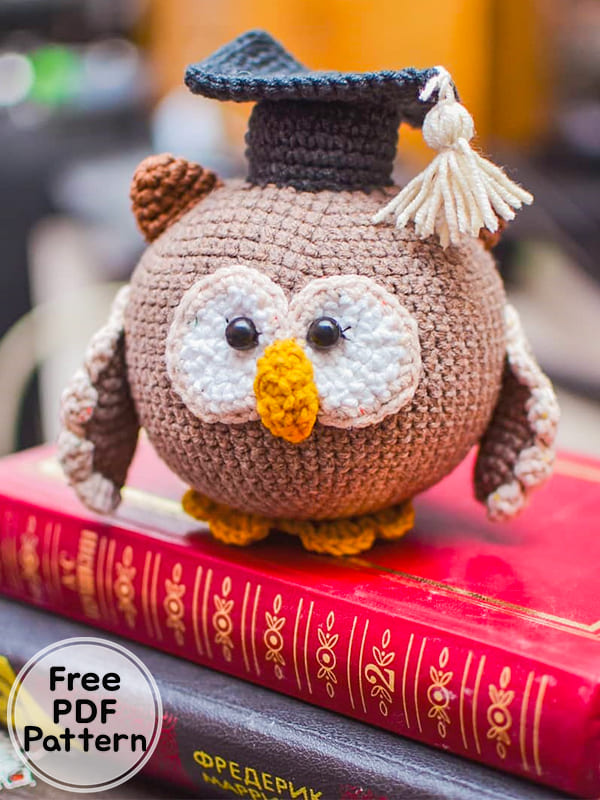 Crochet College Owl Amigurumi Free PDF Pattern