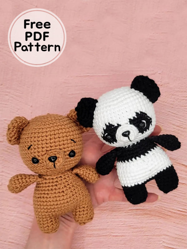 Mini Crochet Panda Amigurumi PDF Free Pattern