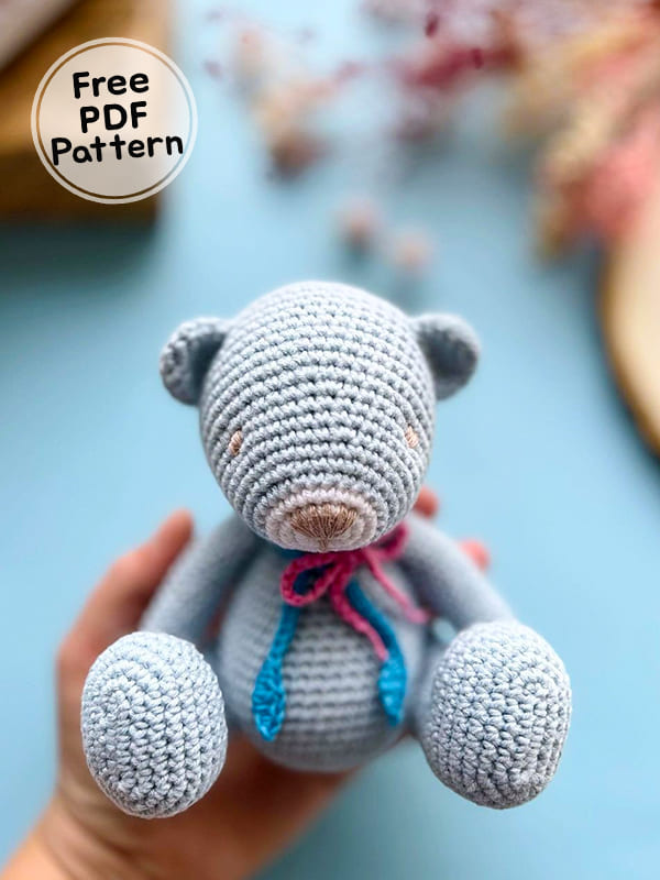 Pastel Crochet Teddy Bear Amigurumi Free Pattern