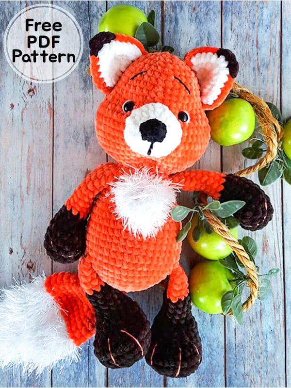 Plush Crochet Fox Lina Amigurumi PDF Free Pattern