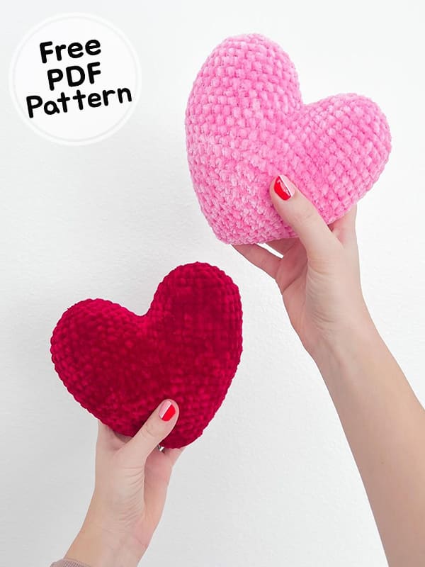 Plush Crochet Heart Amigurumi Free PDF Pattern