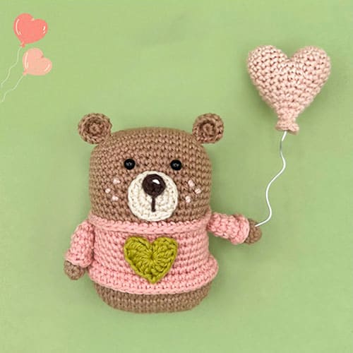 Saint Valentin Crochet Bear Amigurumi Free Pattern PDF