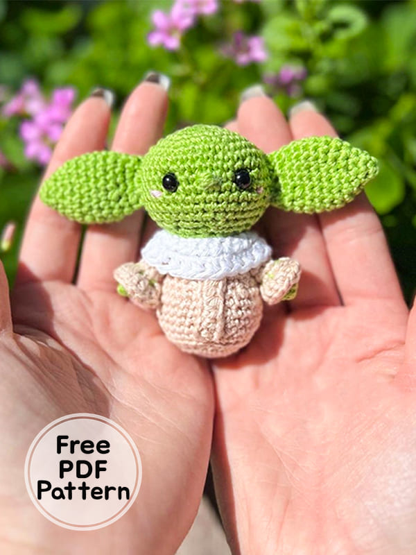 Baby Yoda Crochet Keychain Free PDF Pattern