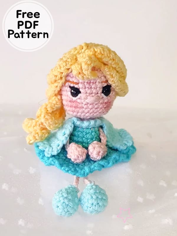 Crochet Keychain Frozen Amigurumi Doll Free Pattern PDF