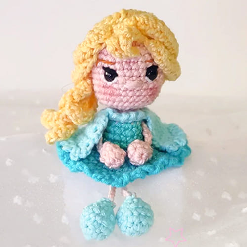 Crochet Keychain Frozen Amigurumi Doll Free Pattern PDF