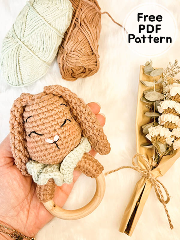 Easy Crochet Bunny Rattle Amigurumi Free Patterns PDF