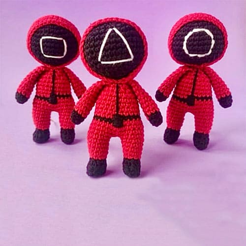 Squid game crochet amigurumi doll free PDF pattern