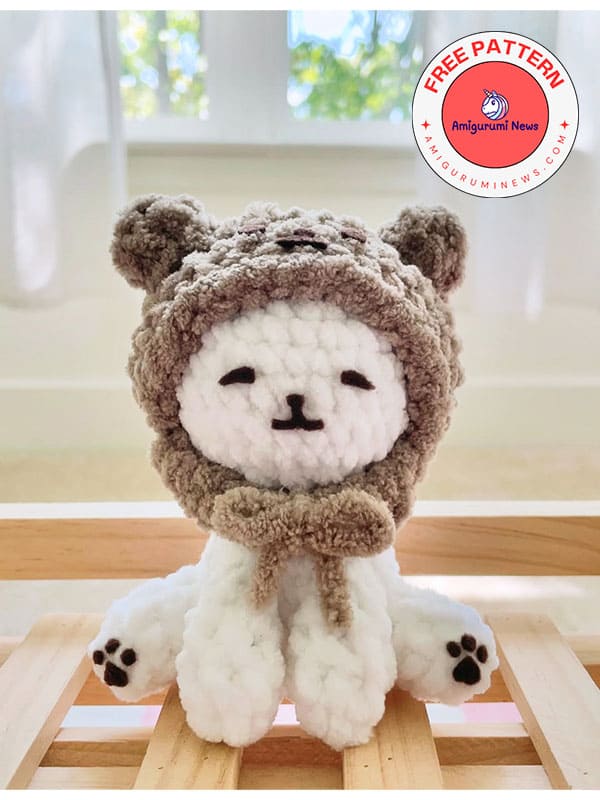 Amigurumi cat with bear hat free pdf pattern (2)