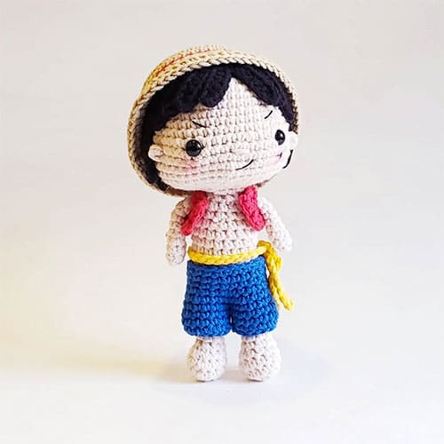 Crochet luffy amigurumi doll free PDF pattern