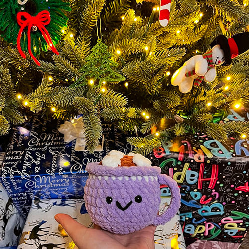 Free crochet hot cocoa mug pdf pattern