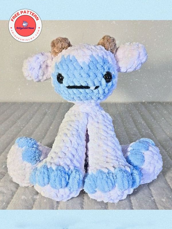 Free crochet monster baby yeti amigurumi pattern (2)