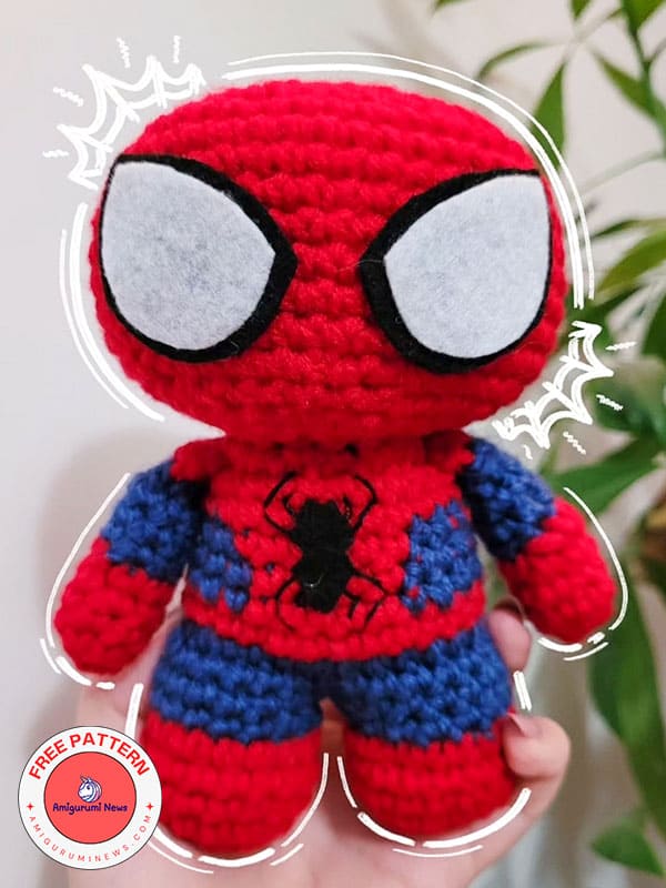 Free plush spiderman crochet PDF pattern (2)