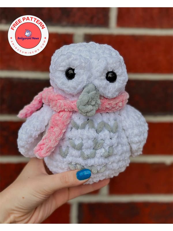 Free snowy crochet owl amigurumi pattern (3)