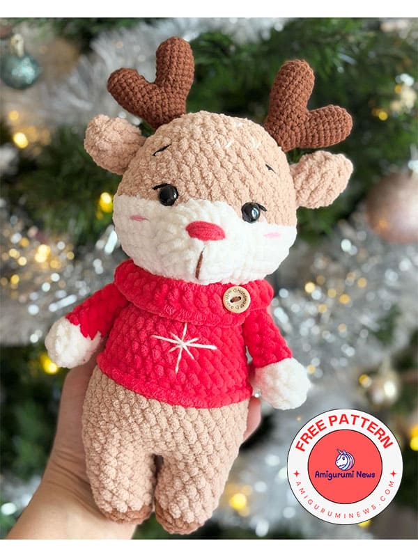 Winter's tale plush reindeer crochet free pattern (2)